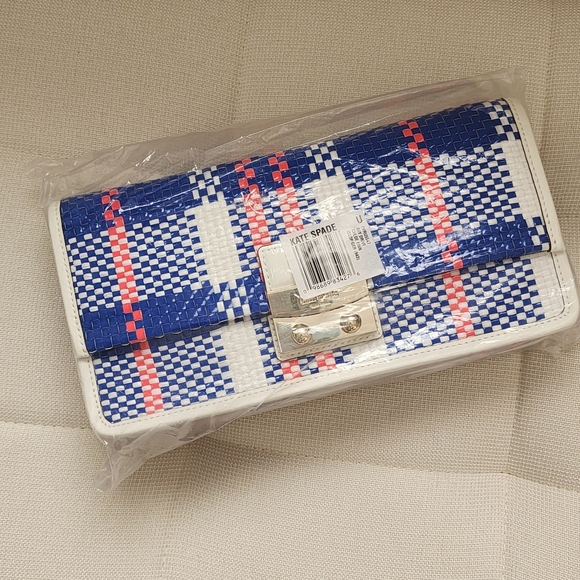 Kate Spade STORYBOOK Woven Bay Drive Chloe Finn Clutch - Picture 4 of 16